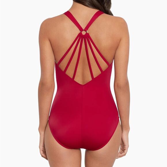 Magicsuit Women’s Drew One Piece Swimsuit Vamp Strappy Back Sz 16 - Picture 4 of 6